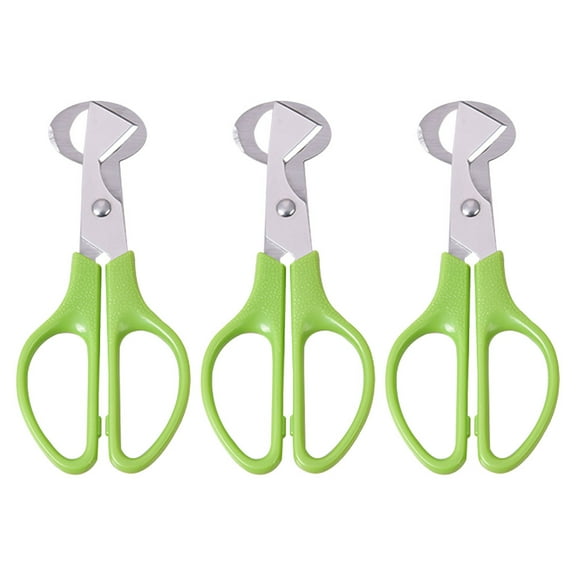 HOOWIFFY 3-Piece Green Stainless Steel Kitchen Shears Set Multipurpose Shell Cutter Scissors for Home Cooking