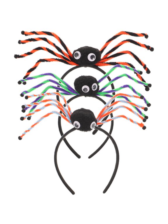 3Pcs Hair Bands Spider Headpiece Fashion Color Design Cloth for Cosplayers
