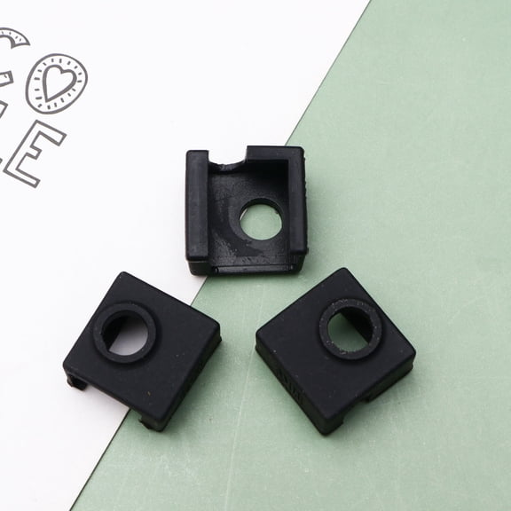 HOOWIFFY 3-Pack Black Silicone Heat Block Covers Sleeves for 3D Printer Aluminum Block Insulation