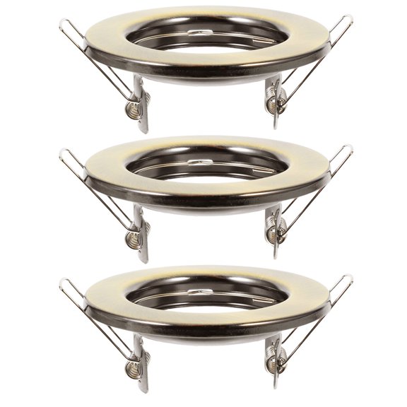 HOOWIFFY 3Pcs Olive Green Iron Recessed Light Fixture Frames Compatible with Spotlight Bulbs for Ceiling Use