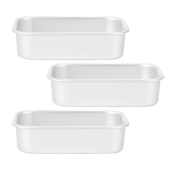 HOOWIFFY 3Pcs Ovenware Mold Aluminium Alloy Baking Tools for Home Kitchen Plated Silver Bread Pan
