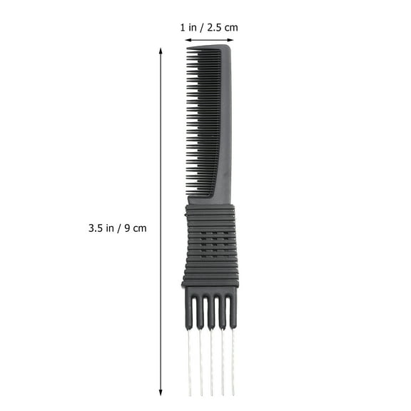 HOOWIFFY 3Pcs Black Plastic Rat Tail Combs for Hair Stylist and Salon Hairdressing