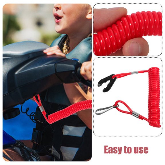 HOOWIFFY 3Pcs Tool Tether Lanyard Red ABS Emergency Shutoff Boat Engine Cord