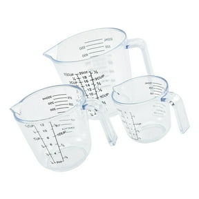 HOOWIFFY Set of 3 Clear Plastic Measuring Cups with Accurate Liquid Scale for Precise Baking and Cooking