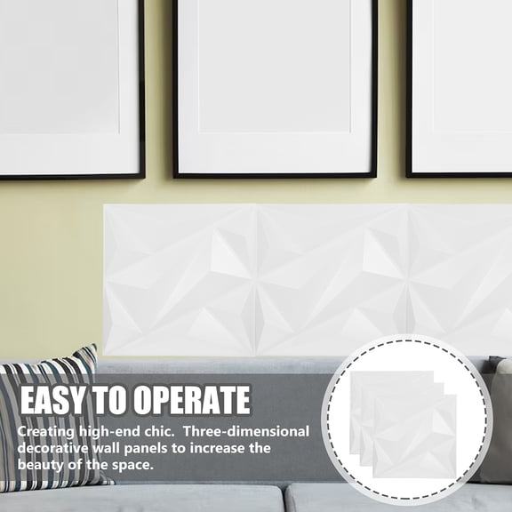 HOOWIFFY 3-Pack White 3D Wall Panels for Interior Decoration, Ideal for Concrete, Drywall, and Wooden Wall Coverings