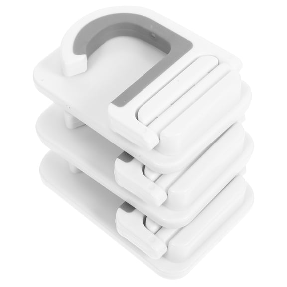 HOOWIFFY 3Pcs White Small Mop Hook Wall Mounted Mop Holder for Kitchen Pantry Organization