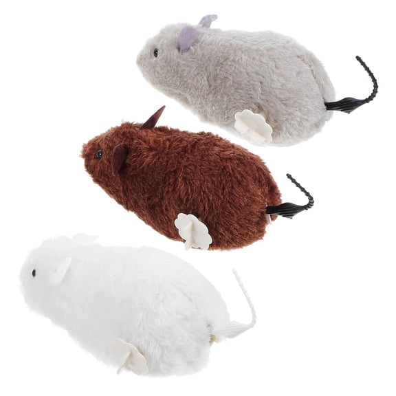 HOOWIFFY Realistic Wind-Up Mice, Durable and Safe, Enhances Cat's Hunting Instincts, Multi 3Pcs