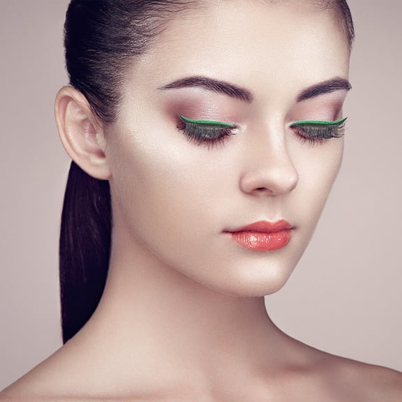 HOOWIFFY Fashion Fake Eyelash Stickers Eyeliner Eyelash Stickers Green 4 Pairs