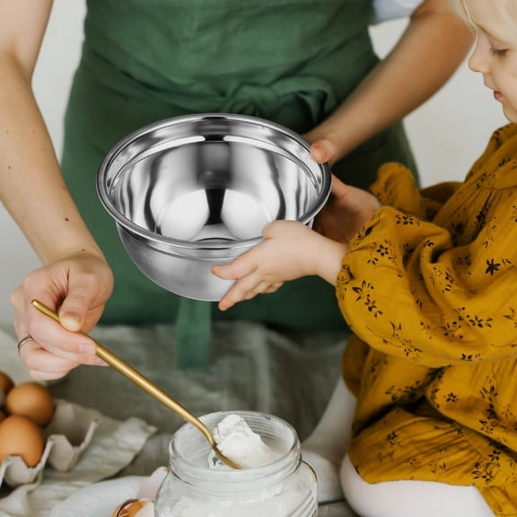 HOOWIFFY 4 Pcs Baking Mixing Bowl Serving Bowls With Lids Stainless Steel
