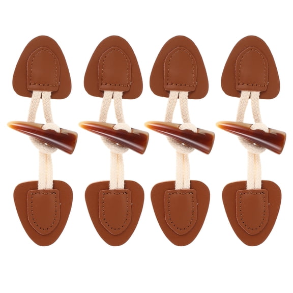 HOOWIFFY Coffee Resin Horn Buttons for Jackets, Coats, Sweaters - Stylish Sewing Toggles, 4 Sets