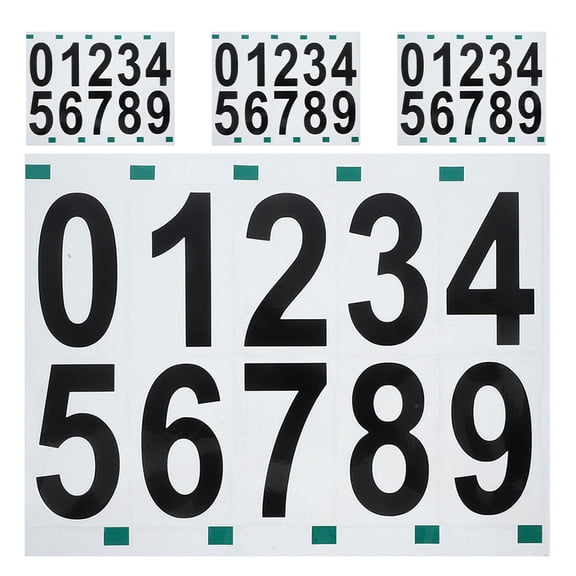 HOOWIFFY 4 Sheets Car Number Stickers PVC Black Waterproof Versatile Use for Residential Users