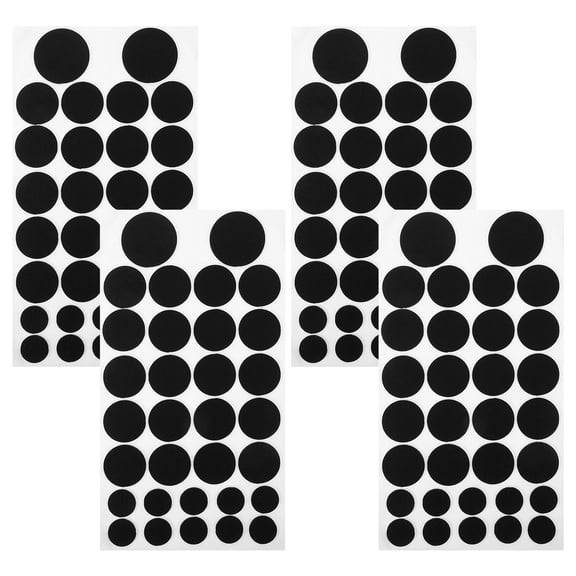 HOOWIFFY 4 Sheets of Adhesive Felt Circles Felt Stickers for Crafts Pet Accessories Black Color