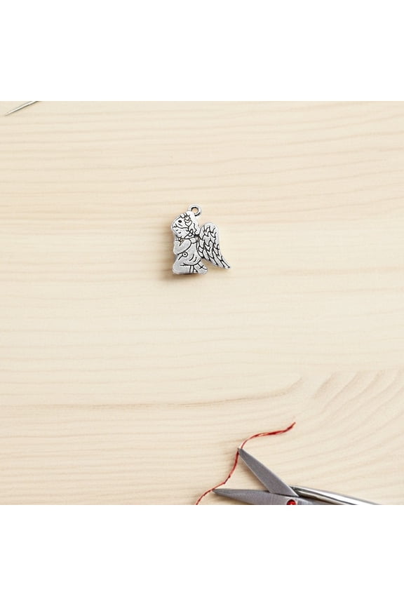 40Pcs Alloy Angel Wing Charms for Jewelry Making Elegant Grey Small Pendant Accessories