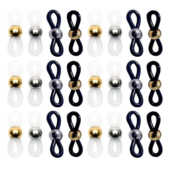 HOOWIFFY 40Pcs Assorted Color Eyeglass Cord Silicone Rings for Stable Glasses Grip