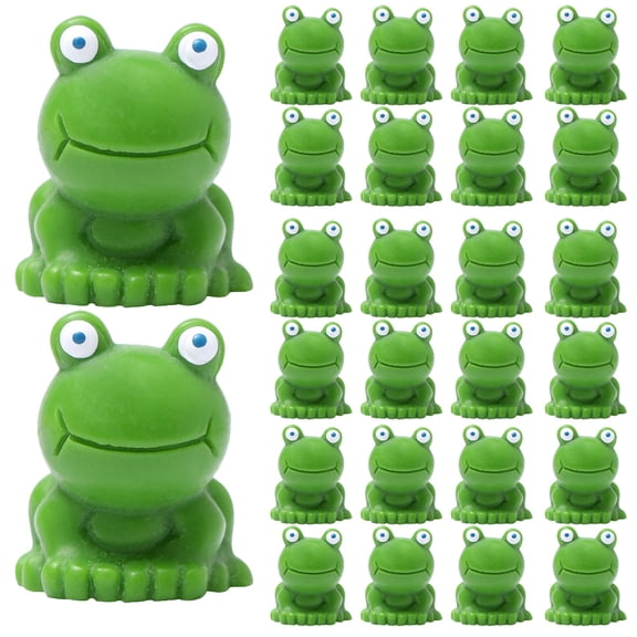 HOOWIFFY 40Pcs Green Resin Frogs Figurines Natural Looking Garden Ornament for Micro Landscape Decor