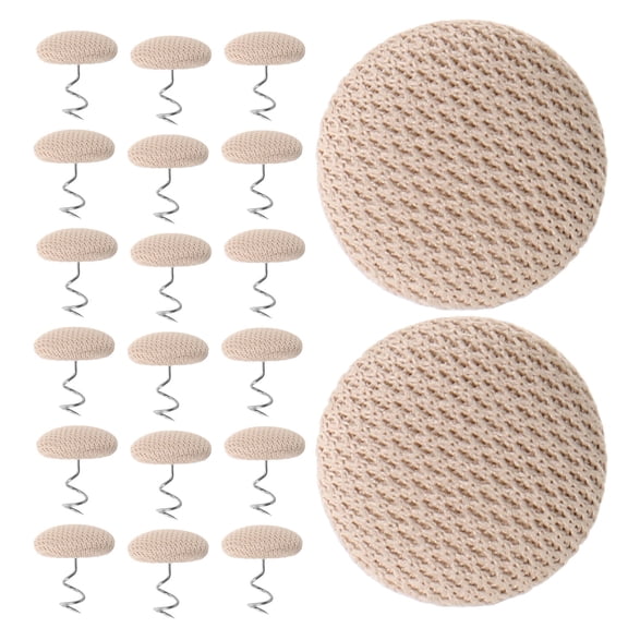 HOOWIFFY 40pcs Bedskirt Tacks 17mm round Head Fabric Stainless Steel Pins
