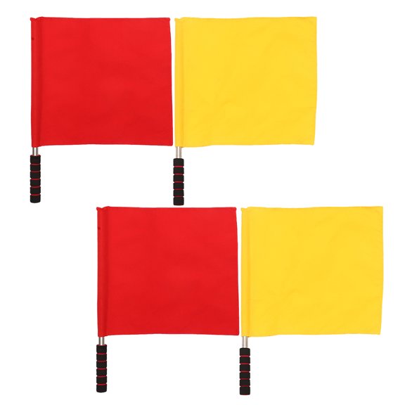 HOOWIFFY 4PCS Referee Flag Assorted Color Crafted From Polyester Designed For Transmission In Training