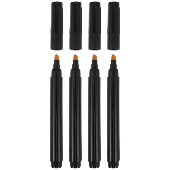 HOOWIFFY 4Pcs Black Fake Note Detection Pen with Slant Tip for Bank and Supermarket Currency Security