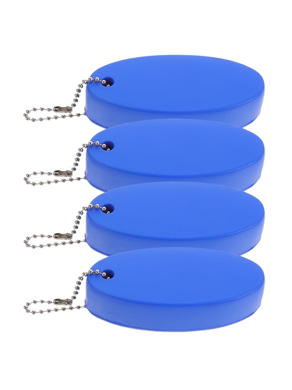 4Pcs Boat Key Floating Keychain Blue PU and Aluminum Lightweight for Water Sports Use
