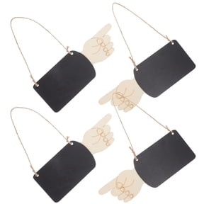HOOWIFFY 4Pcs Compact Hand Shaped Chalkboard Signs for Wedding Kitchen Home and Bar Decor