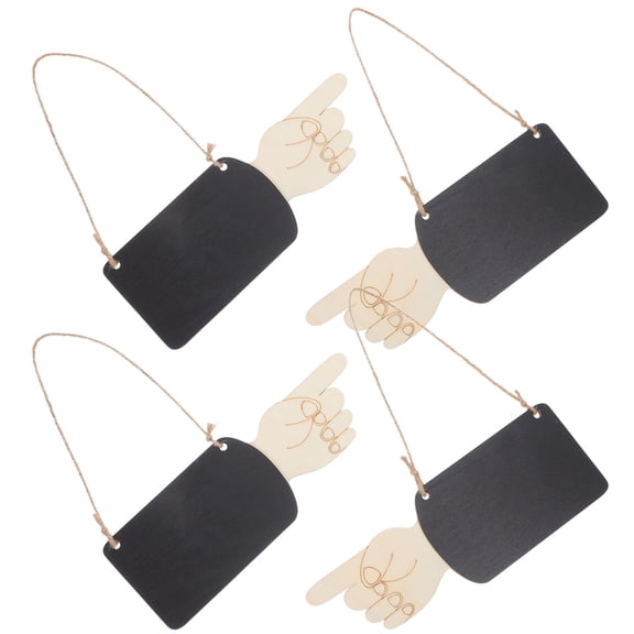 HOOWIFFY 4Pcs Compact Hand Shaped Chalkboard Signs for Wedding Kitchen Home and Bar Decor