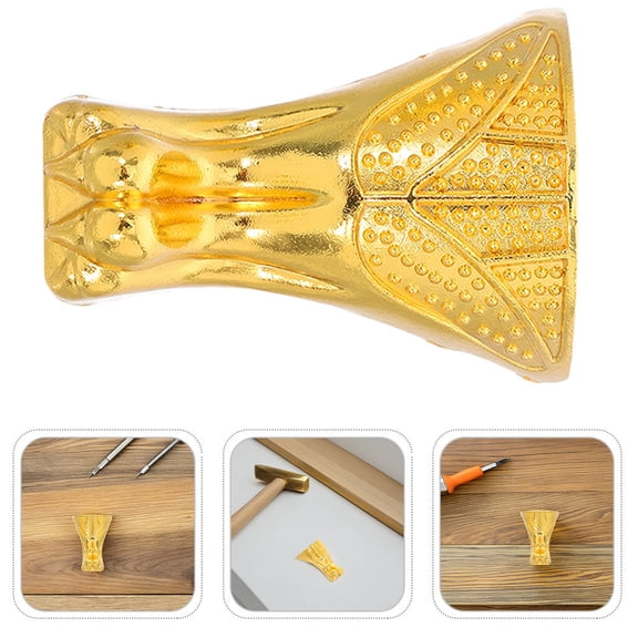 HOOWIFFY 4Pcs Golden Vintage Furniture Corner Support Feet Decorative Metal Corner Protector