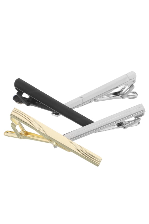 4-Pack Men's Stainless Steel Tie Clips in Assorted Colors, Sleek Metal Design for Office, Formal Events, and Daily Wear
