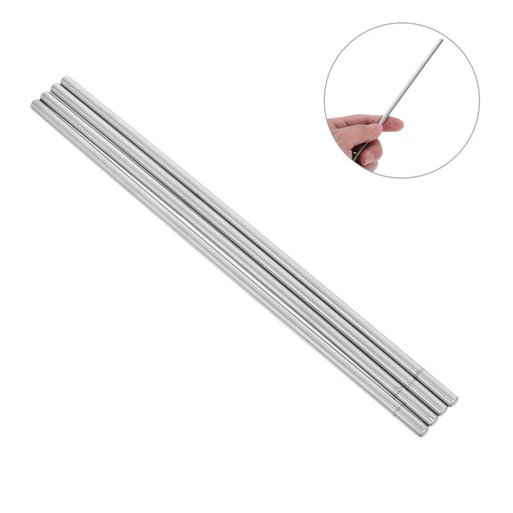 HOOWIFFY 4Pcs Iron Conductometer Rods Plated Silver Thermal Conductivity Bars for Physics and Engineering Labs