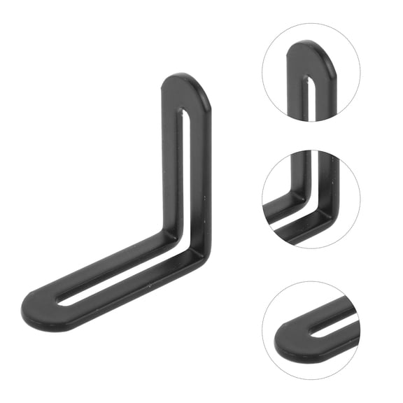 HOOWIFFY Black Metal Shelf Supports Adjustable Angle Brackets for Furniture 4Pcs