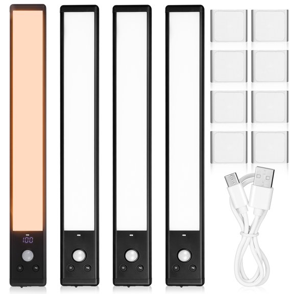 HOOWIFFY Black LED Under Cabinet Light, Induction Night Light, High Brightness Motion Sensor Kitchen Lighting