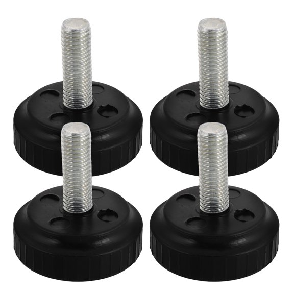 HOOWIFFY 4Pcs Mounting Screws for Exercise Machines Stability Enhancement Rubber Black for Gym Use