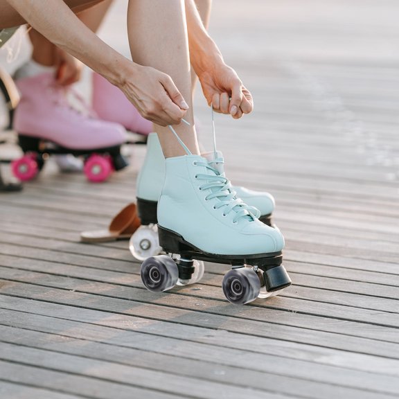 HOOWIFFY  4Pcs PU Roller Skate Wheels Extra Grip for Outdoor Skating