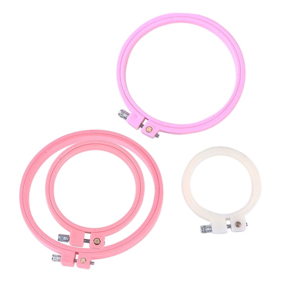 HOOWIFFY 4-Pack Embroidery Hoops with Screws, Assorted Colors for Cross , Needlework, Crafts, and Display Frames