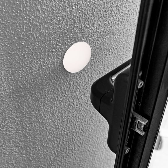 HOOWIFFY 4Pcs Plastic White Door Bumper Wall Protector with Easy Adhesive Installation