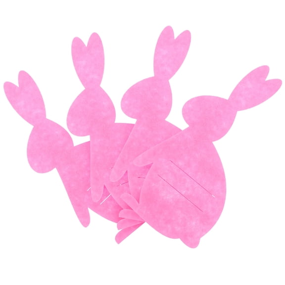 HOOWIFFY Easter Bunny Utensil Holders Pink Cloth Adorable Rabbit Shape 4Pcs