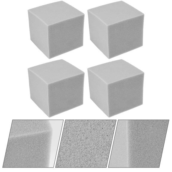 HOOWIFFY 4Pcs Sound Absorbing Foam Blocks for Corner Wall Soundproofing Grey Tiles