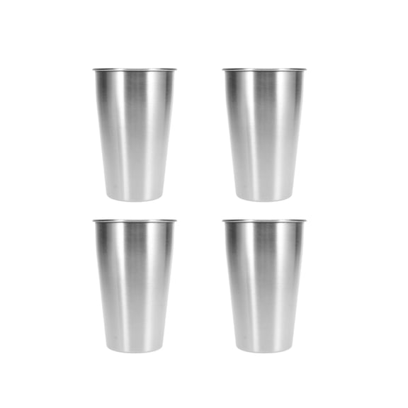 HOOWIFFY 4Pcs Vacuum Insulated Stainless Steel Coffee Mug Silver Thermal Water Cup