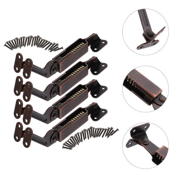 HOOWIFFY 4Pcs Strong Metal Lid Hinges for Chest and Wooden Box with Soft Close Feature