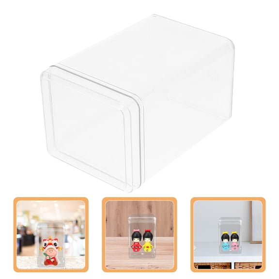 HOOWIFFY 4Pcs Transparent Action Figure Storage Box for Display and Organizing Collectible Models