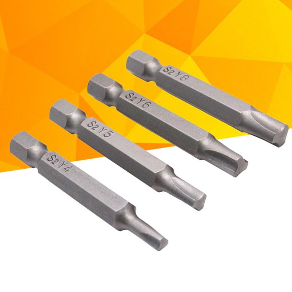 HOOWIFFY 4Pcs Triangle Tip Screwdriver Bits Plated Silver Magnetic for Precision Instruments Repairs