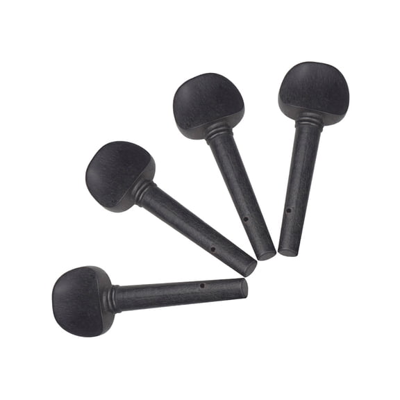 HOOWIFFY 4 Pieces Ebony Wood Violin Tuning Pegs Black with Pre-Drilled Holes for Easy Installation and Assembly