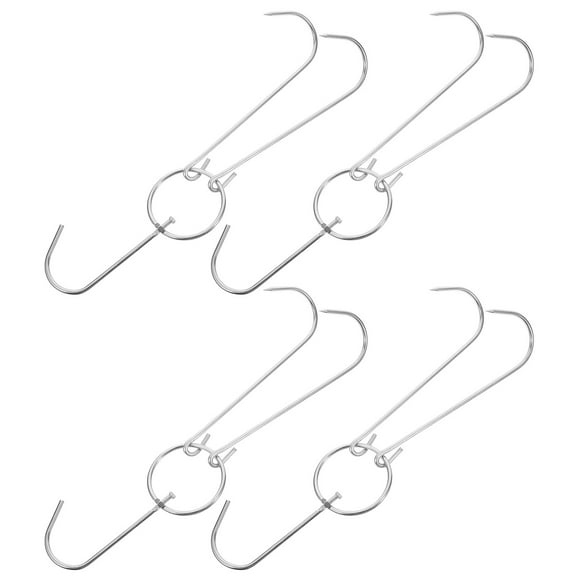 HOOWIFFY 4-Piece Stainless Steel BBQ Hooks for Hanging Poultry, Meat, and Roasting Cooking Accessories