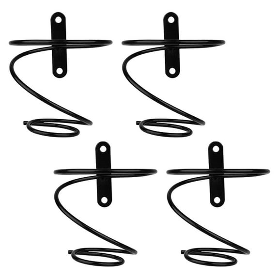 HOOWIFFY 4Pcs Wall Mounted Wine Display Rack Black For