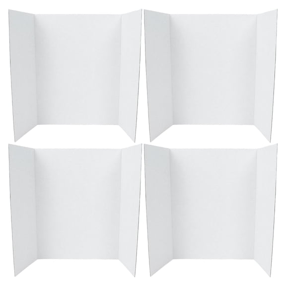 HOOWIFFY Portable White Trifold Display Board Smooth Surface for DIY Presentations