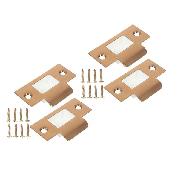 HOOWIFFY 4Sets Easy Install Stainless Steel Door Strike Plate for Secure Front Door Reinforcement