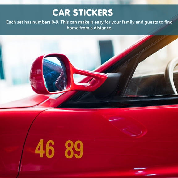 HOOWIFFY 4Sets Yellow Number Sticker Decal Reflective for House Door Mailbox Easy Apply