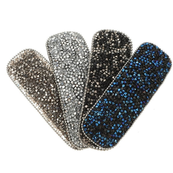 HOOWIFFY 4pcs Crystal Rhinestone Hair Clips for Women Girls Hair Accessories Square Alloy Hairpins for Party and Daily Use