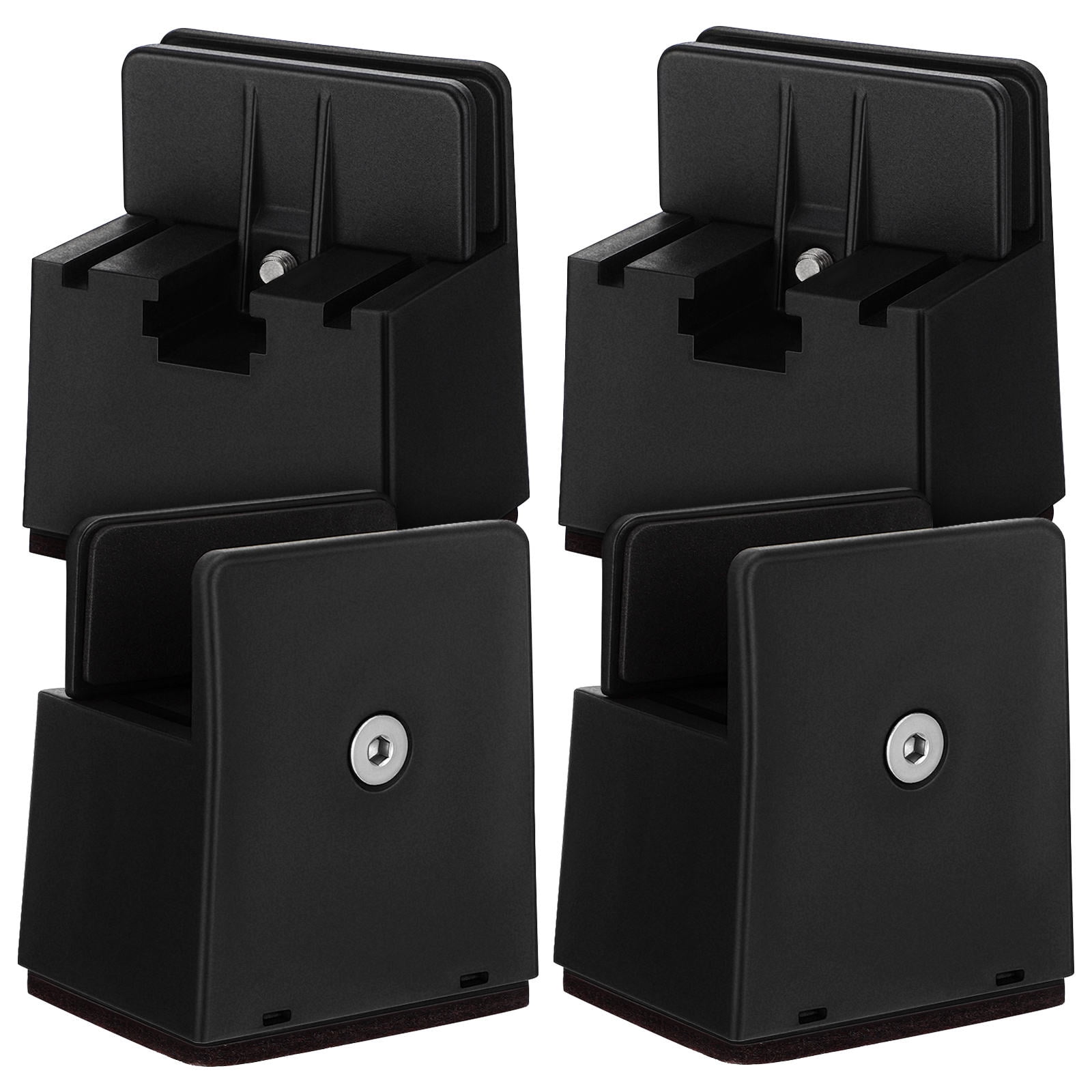 Premium Metal Riser HOOWIFFY Black Metal Adjustable Furniture Risers 4-Pack Heavy Duty ...