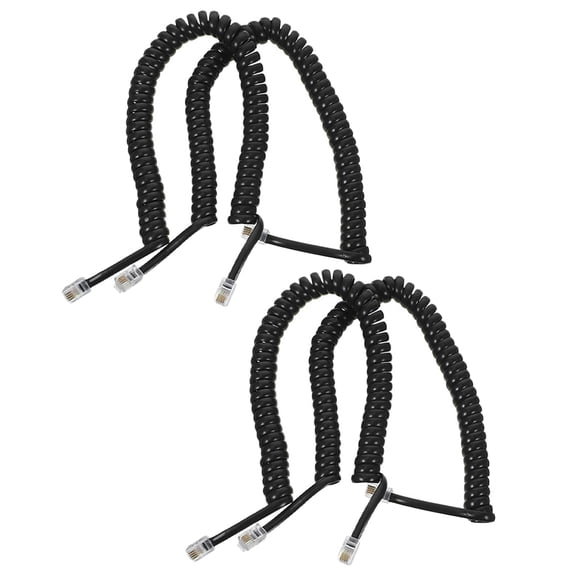 HOOWIFFY 4pcs Rotating Cord Detangler Phone Line Cable Black Installation For Office Use