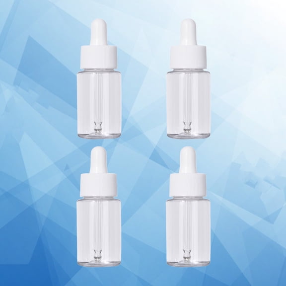 HOOWIFFY Simple Dropper Bottle, White Glass, 4Pcs with Cover for Safe Storage
